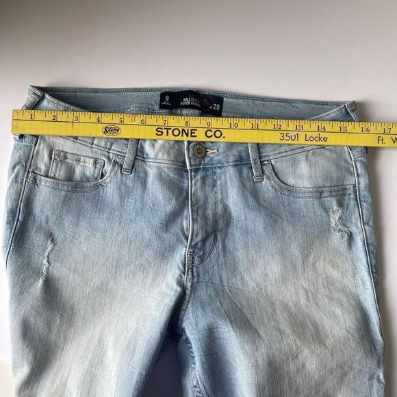 HOLLISTER Super Skinny Light Wash Raw Edge Hem Jeans, 29 - Picture 9 of 9